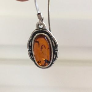 Silver 925 earrings with Baltic Amber stone